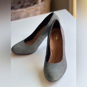 Clarks New Artisan Heavenly Star Black Newbuck Heels 9